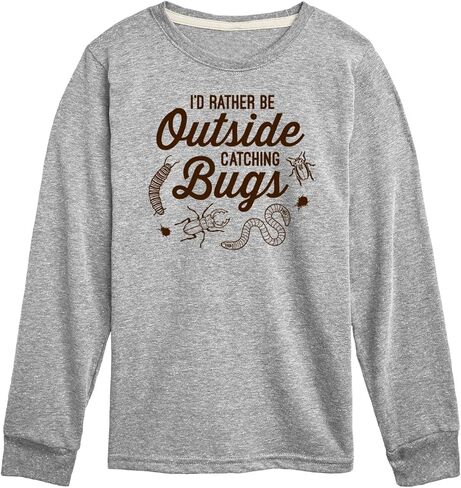 Instant Message - Rather Be Outside Catching Bugs - Toddler & Youth Long Sleeve Graphic T-Shirt in Saudi Arabia