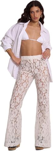 Gottex Women's Beach Life Saint Tropez Floral Lace Cover-up-up-high Higher ، حزام مرن ، قاع المضيق in Kuwait