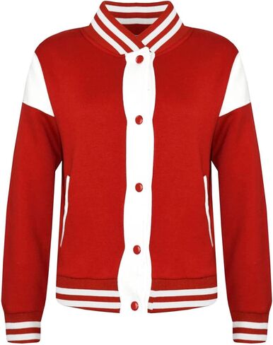 Unisex B.B Plain Jacket New Red Baseball Varsity Style Coat Long Sleeves Activewear Coat Girls Boys Age 2-13 Years in Saudi Arabia