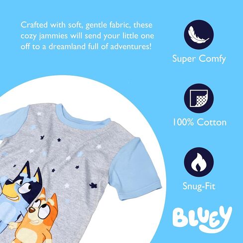 Bluey unisex-child 4-Piece Snug-fit Cotton Pajama Set, Soft & Cute for Kids in Saudi Arabia