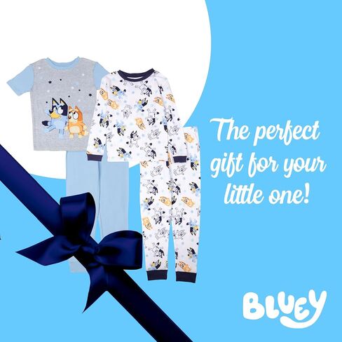 Bluey unisex-child 4-Piece Snug-fit Cotton Pajama Set, Soft & Cute for Kids in Saudi Arabia