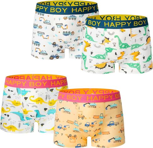 ELUTONG Kids Underwear Boys 2-12T Toddler Boy Clothes Soft Dinosaur Cartoon Briefs 4 Pack in Saudi Arabia