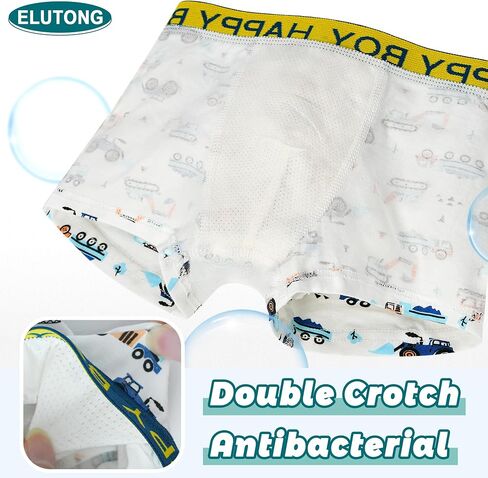 ELUTONG Kids Underwear Boys 2-12T Toddler Boy Clothes Soft Dinosaur Cartoon Briefs 4 Pack in Saudi Arabia