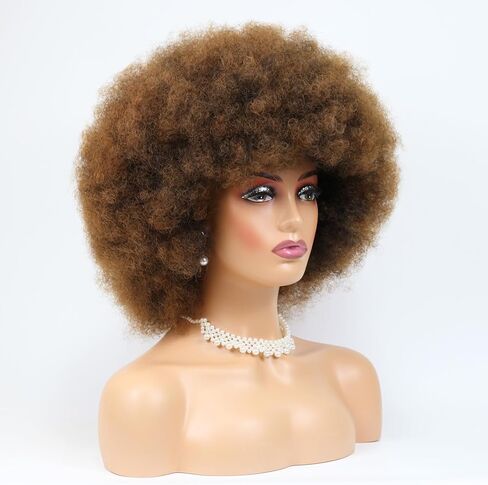 Small Afro Wigs for Kids 4-10,70S Afro Wig Small Style Adjustable Brown Afro Kids Wig 115Gram Glueless Wear For Daily (Small,33#) in Saudi Arabia