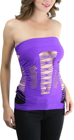 ToBeInStyle Women's Open Center Strap Cami with G-String in Saudi Arabia