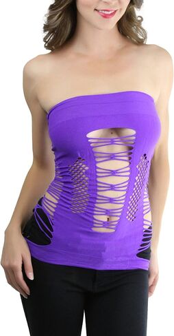 ToBeInStyle Women's Open Center Strap Cami with G-String in Saudi Arabia