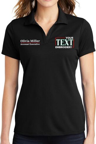 Custom Embroidered Polo Shirts for Women Personalized Embroidery Add Your Text Name in Kuwait