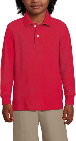 LANDS 'END AND SCHOOL ARLY KIDS Long Sleeve Mesh Polo Shirt in Kuwait