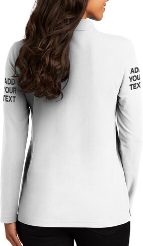 Custom Embroidered Long Sleeve Polo Shirt for Women Personalized Embroidery Text Name in Kuwait