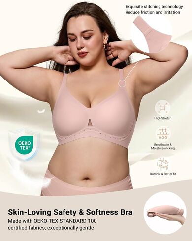 Comfortable Wireless Everyday Bras for Women Seamless Full Coverage T-Shirt Bra Breathable Support Brassiere in Saudi Arabia