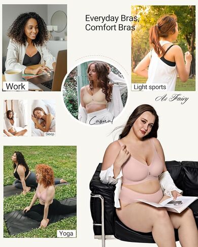 Comfortable Wireless Everyday Bras for Women Seamless Full Coverage T-Shirt Bra Breathable Support Brassiere in Saudi Arabia