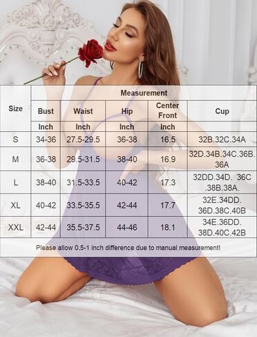Avidlove Sexy Lace Babydoll Dress Lingerie for Women Sheer Mesh Chemise Sleepwear Exotic Boudoir Outfits in Saudi Arabia
