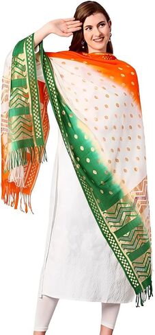 العلم الهندي دوباتا | Tiranga-Tri Color DuPattas | الطول:- 2.25 متر والعرض:- 36 بوصة in Saudi Arabia