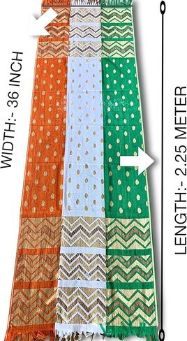 العلم الهندي دوباتا | Tiranga-Tri Color DuPattas | الطول:- 2.25 متر والعرض:- 36 بوصة in Saudi Arabia