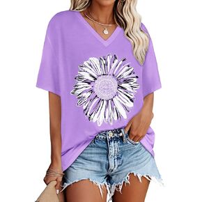 Tshirts كبيرة الحجم للنساء ضد الرقبة القصيرة الأكمام الصيف غير الرسمي قمم فضفاضة أساسية in Kuwait