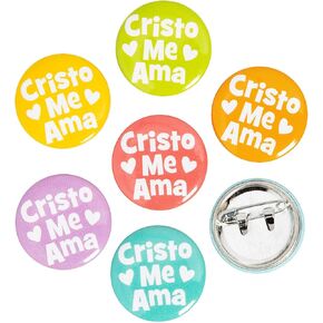 Fun Express 1" diam. Bulk 48 Pieces Mini Religious Spanish Jesus Loves Me Buttons in Kuwait