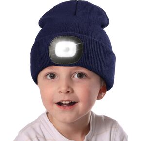 قاد الأطفال Melasa للجنسين قبعة قبعة ، USB القابلة لإعادة الشحن قبعة مصابيح الأمامية مجانية ، قبعة المصباح الليلي ، الهدايا للأطفال الأولاد الأسود in Kuwait