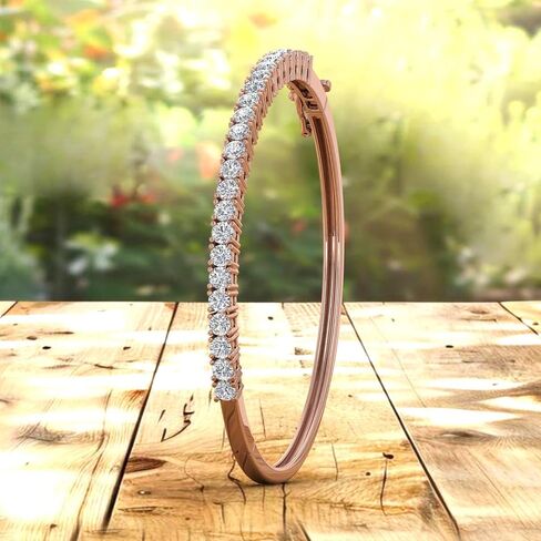 2 1/5 Carat Diamond Womens Bangle Bracelet in 10K Gold in Saudi Arabia