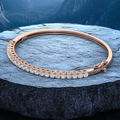 2 1/5 Carat Diamond Womens Bangle Bracelet in 10K Gold in Saudi Arabia