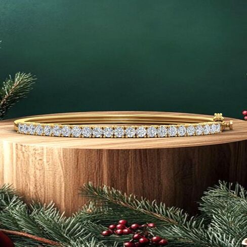 2 1/5 Carat Diamond Womens Bangle Bracelet in 10K Gold in Saudi Arabia