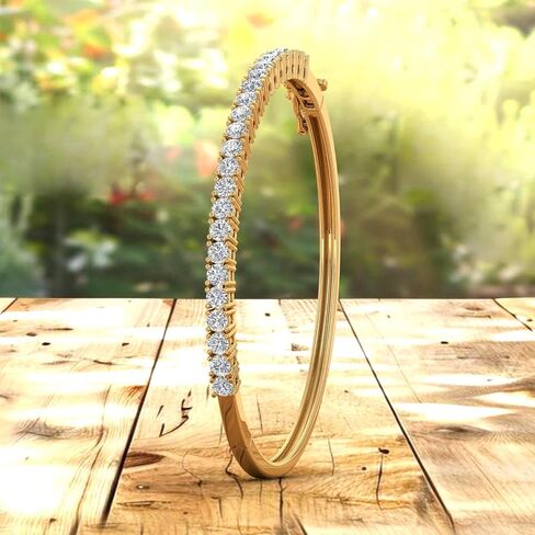 2 1/5 Carat Diamond Womens Bangle Bracelet in 10K Gold in Saudi Arabia