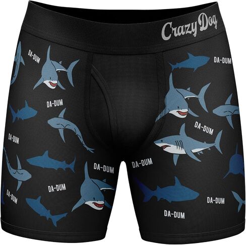 Crazy Dog T-Shirts Mens Sharks Da Dum Boxer Briefs Funny Shark Attack Graphic Novelty Underwear For Guys in Saudi Arabia