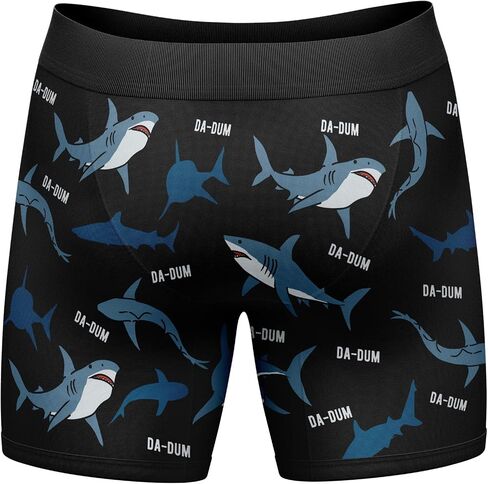 Crazy Dog T-Shirts Mens Sharks Da Dum Boxer Briefs Funny Shark Attack Graphic Novelty Underwear For Guys in Saudi Arabia