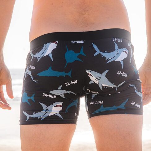 Crazy Dog T-Shirts Mens Sharks Da Dum Boxer Briefs Funny Shark Attack Graphic Novelty Underwear For Guys in Saudi Arabia