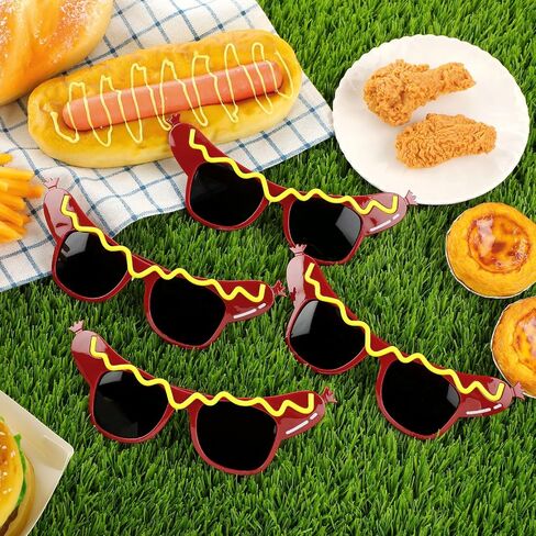 Kingdder 6 Pack Hot Dog Glasses Funny Goidty Goalty Goalty ، نظارات زخرفية لحفلات Hot Dog ، وحفلات الأزياء ، وأحداث عيد الميلاد والصيف Luau ، الهالوين (البالغ حجم واحد) in Saudi Arabia