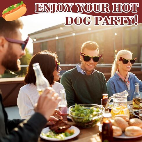 Kingdder 6 Pack Hot Dog Glasses Funny Goidty Goalty Goalty ، نظارات زخرفية لحفلات Hot Dog ، وحفلات الأزياء ، وأحداث عيد الميلاد والصيف Luau ، الهالوين (البالغ حجم واحد) in Saudi Arabia