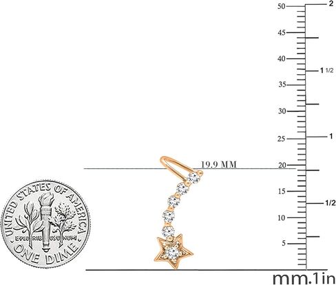 Dazzlingrock Collection 0.60 Cttw Round White Diamond Womens Journey Stars shaped Climber Earrings, Available In 10K/14K/18K Solid Gold in Saudi Arabia