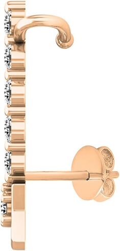 Dazzlingrock Collection 0.60 Cttw Round White Diamond Womens Journey Stars shaped Climber Earrings, Available In 10K/14K/18K Solid Gold in Saudi Arabia