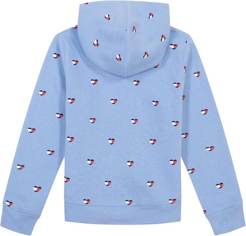 سويت شيرت بغطاء للرأس من الصوف بالكامل للفتيات من Tommy Hilfiger مع جيوب أمامية، سحاب ذهبي قديم in Saudi Arabia