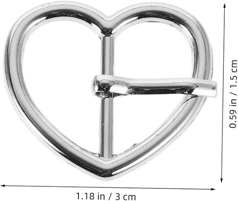 SAFIGLE 10pcs Heart-shaped Decorative Waist Buckle Easy to Attach Durable Alloy Heart Buckle for Belts Stylish Design for Various Occasions and Wardrobe Styles in Saudi Arabia