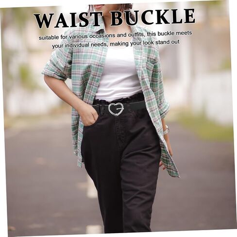 SAFIGLE 10pcs Heart-shaped Decorative Waist Buckle Easy to Attach Durable Alloy Heart Buckle for Belts Stylish Design for Various Occasions and Wardrobe Styles in Saudi Arabia