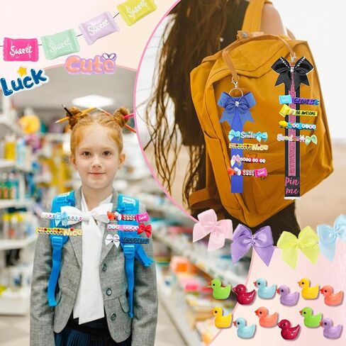Hodvya 80 PCS Cheer Pins Spirit Clips Include 80 PCS Colored Wooden Clothes pins 99 Pcs Mini Resin Ducks Animals mini Bows and Stickers Pen 200 Beads Pearls Cheer pins for Cheerleaders in Saudi Arabia