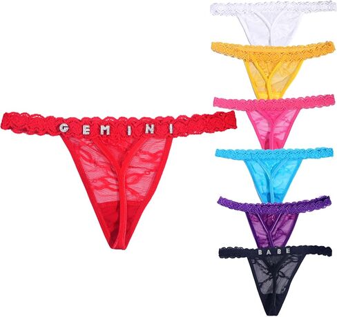 M YesCustom Thongs Thongs مع الاسم ، المخصص المخصص لسلسلة الخصر G-String Thong ، سراويل داخلية من الدانتيل المخصصة للنساء للنساء in Kuwait