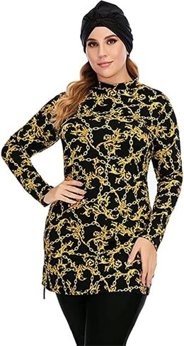 TianMaiGeLun Women Modest Swimwear Muslim Swimming Costume Muslim Swimwear Swimsuits Islamic Plus Size Beachwear for Girls in Saudi Arabia