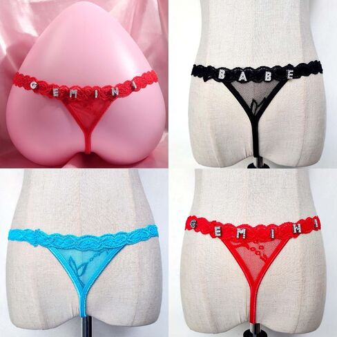M YesCustom Thongs Thongs مع الاسم ، المخصص المخصص لسلسلة الخصر G-String Thong ، سراويل داخلية من الدانتيل المخصصة للنساء للنساء in Kuwait
