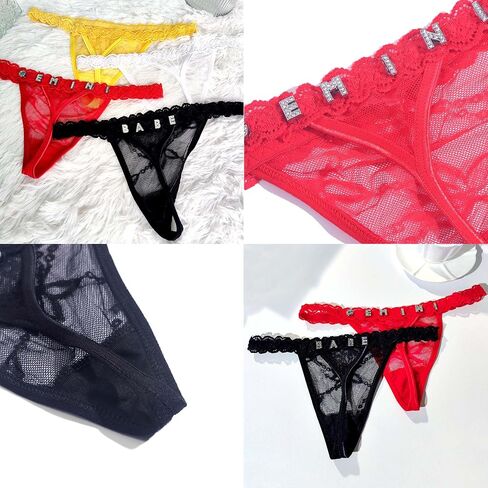 M YesCustom Thongs Thongs مع الاسم ، المخصص المخصص لسلسلة الخصر G-String Thong ، سراويل داخلية من الدانتيل المخصصة للنساء للنساء in Kuwait