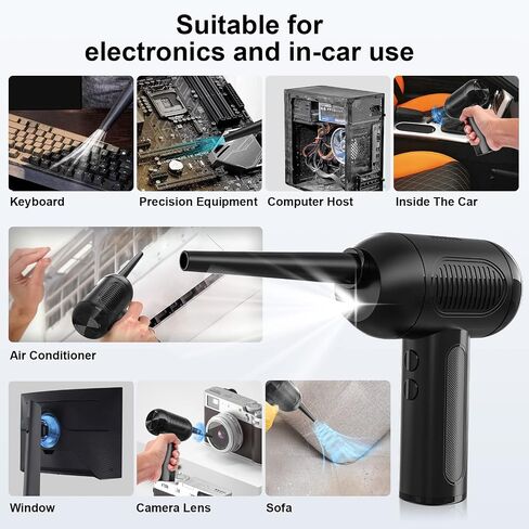 Compressed Air Duster,Cordless Electric Duster Replaces Canned Air 10000mAh Battery 9000RPM 3 Model Fast Charging (A-9000) (AD-9100) in Saudi Arabia
