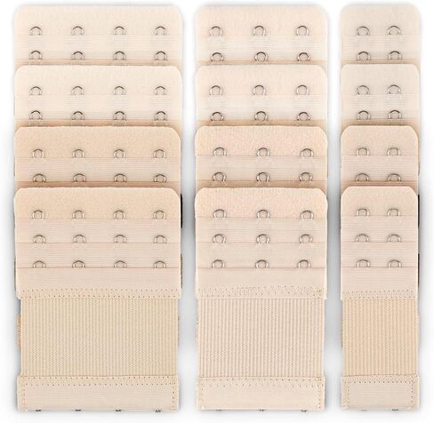 12 PCS Bra Extensers 2 Hook / 3 Hook / 4 Hook ، Bra Strap Extender ، Bra Extension Strap for Women بالإضافة إلى Size Sove and Movel in Kuwait