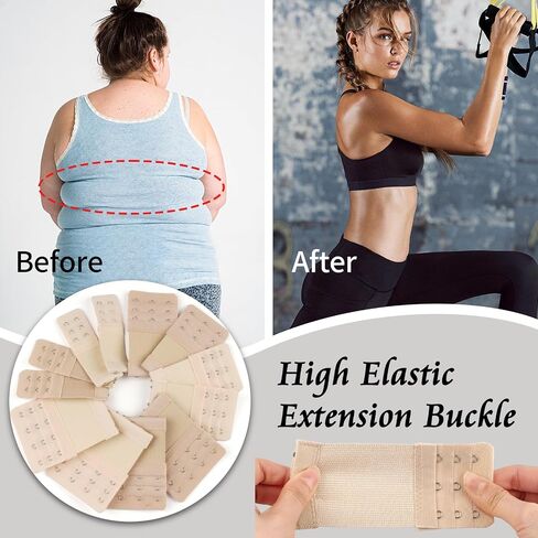 12 PCS Bra Extensers 2 Hook / 3 Hook / 4 Hook ، Bra Strap Extender ، Bra Extension Strap for Women بالإضافة إلى Size Sove and Movel in Kuwait