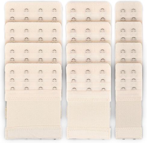 12 PCS Bra Extensers 2 Hook / 3 Hook / 4 Hook ، Bra Strap Extender ، Bra Extension Strap for Women بالإضافة إلى Size Sove and Movel in Kuwait