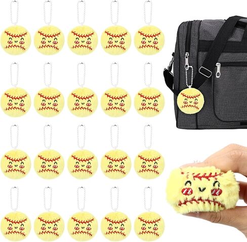 Simgoing 30 Pcs Soccer Keychain Gift Bulk Mini Plush Ball Prizes Funny Sports Players Team Party Favors Gifts for Group in Saudi Arabia