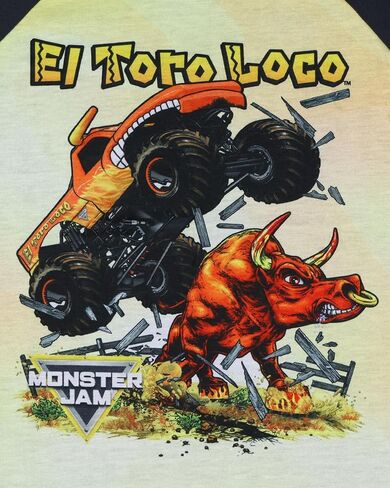 Intimo Monster Jam Boys 'El Toro Loco Crazy Bull Truck 2 قطعة مجموعة صالة نوم قصيرة الأكمام شورت بيجاما in Saudi Arabia