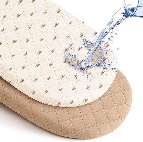 ملاءات سرير مبطنة من قماش الموسلين من كونسي، عبوتان، واقي مرتبة سرير مقاوم للماء وملاءات للفتيات والأولاد مناسبة لأسرّة الأطفال والمهد وسلة موسى وسادة مستطيلة بيضاوية/فراش (زهري، وردي) in Kuwait