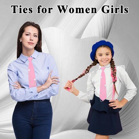 Ties for Women, Pre-Tied Tie for Girls Womens Necktie with Punk Metal Chain for School Uniform Shirt Cosplay Prom in Saudi Arabia