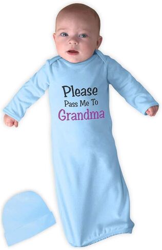 Cute Rascals Please Pass Me To Grandma Boys-Girls Cotton Newborn Sleeping Gown One Piece in Saudi Arabia