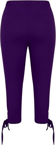 Aniywn White Capri Leggings for Women High Waisted Floral Lace Stitching Leggings Stretch Soft Cropped Capris Pants Plus Size in Kuwait